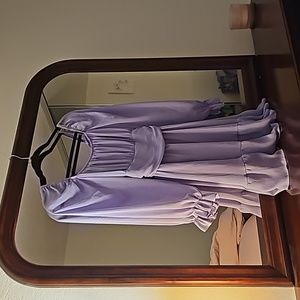 Exlura women's lantern sleeve dress, light purple, small